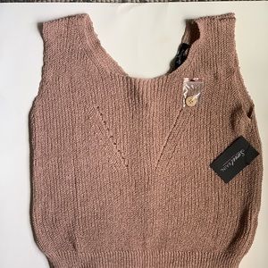 Sweet Rain Crochet Crop Sleeveless Sweater